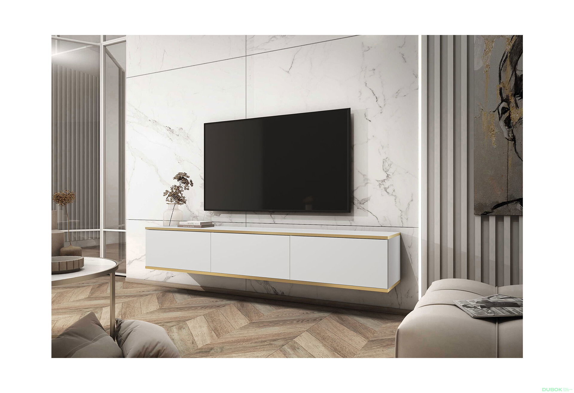 Fotografie 2 - TV stolek RTV 175 bílý Oro