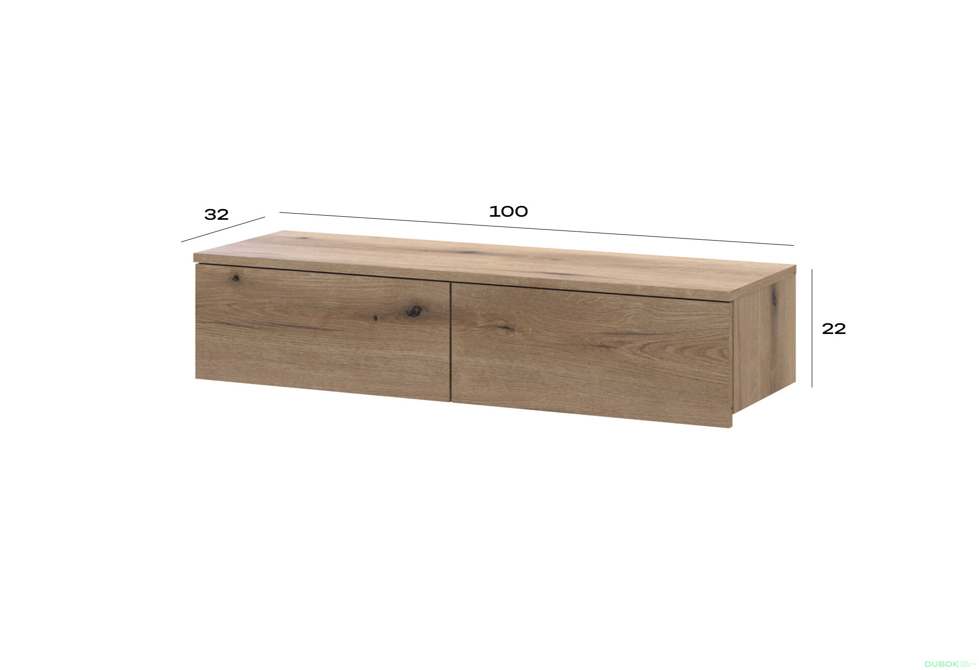 Toaletní stolek Levía dub evoke 2š 100x32x22 - Fotografie 6 Fotografie 6 - Toaletní stolek Levía dub evoke 2š 100x32x22