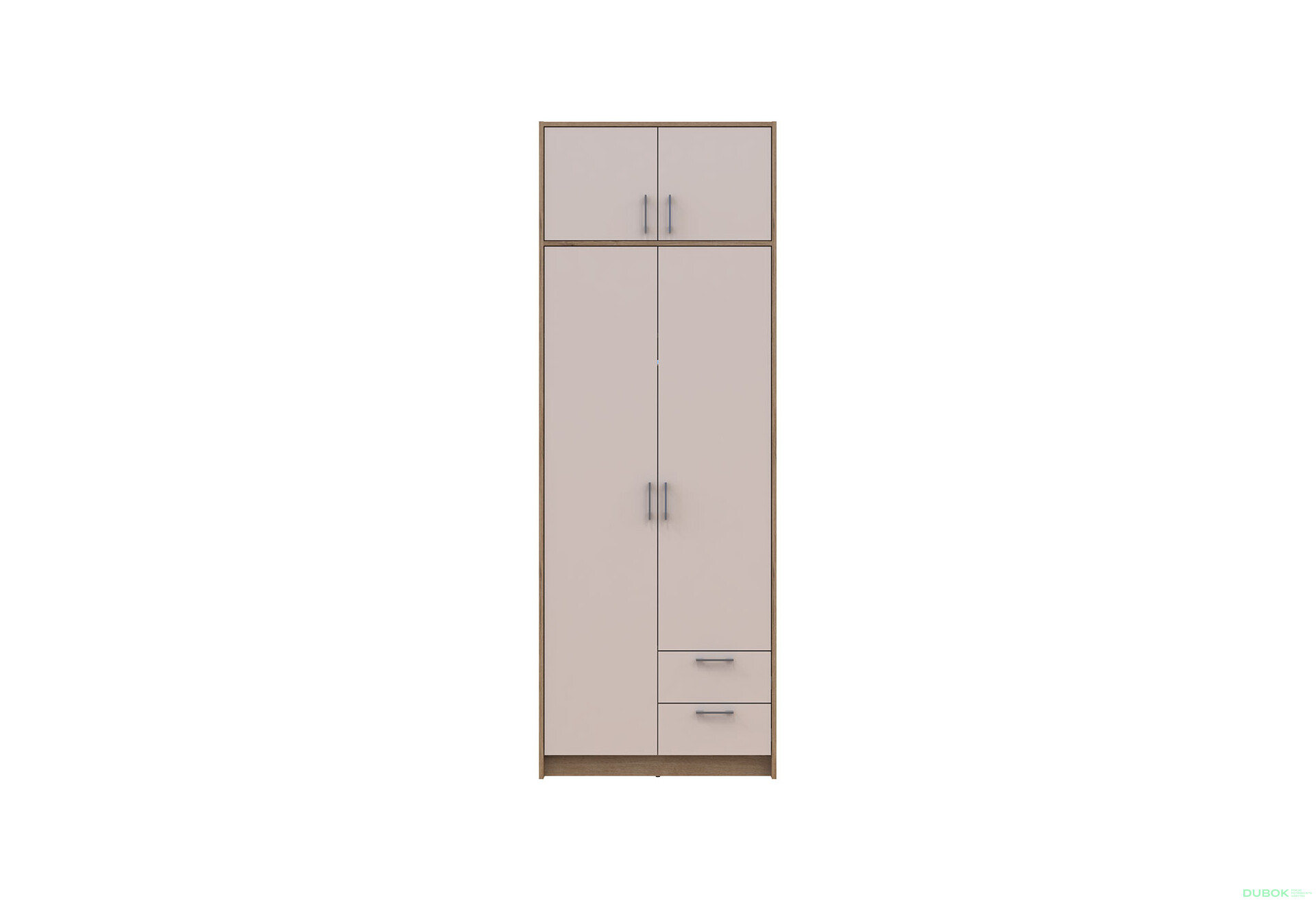 Skříň Rondi 2 dřevotříska s nástavbou dub artisan / kašmír 82x52x236 - Fotografie 3 Fotografie 3 - Skříň Rondi 2 dřevotříska s nástavbou dub artisan / kašmír 82x52x236