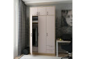 Fotografie 2 - Skříň Rondi 3 dřevotříska s horním prostorem artisan dub / cashmere 121x52x236