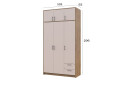 Fotografie 7 - Skříň Rondi 3 dřevotříska s horním prostorem artisan dub / cashmere 121x52x236