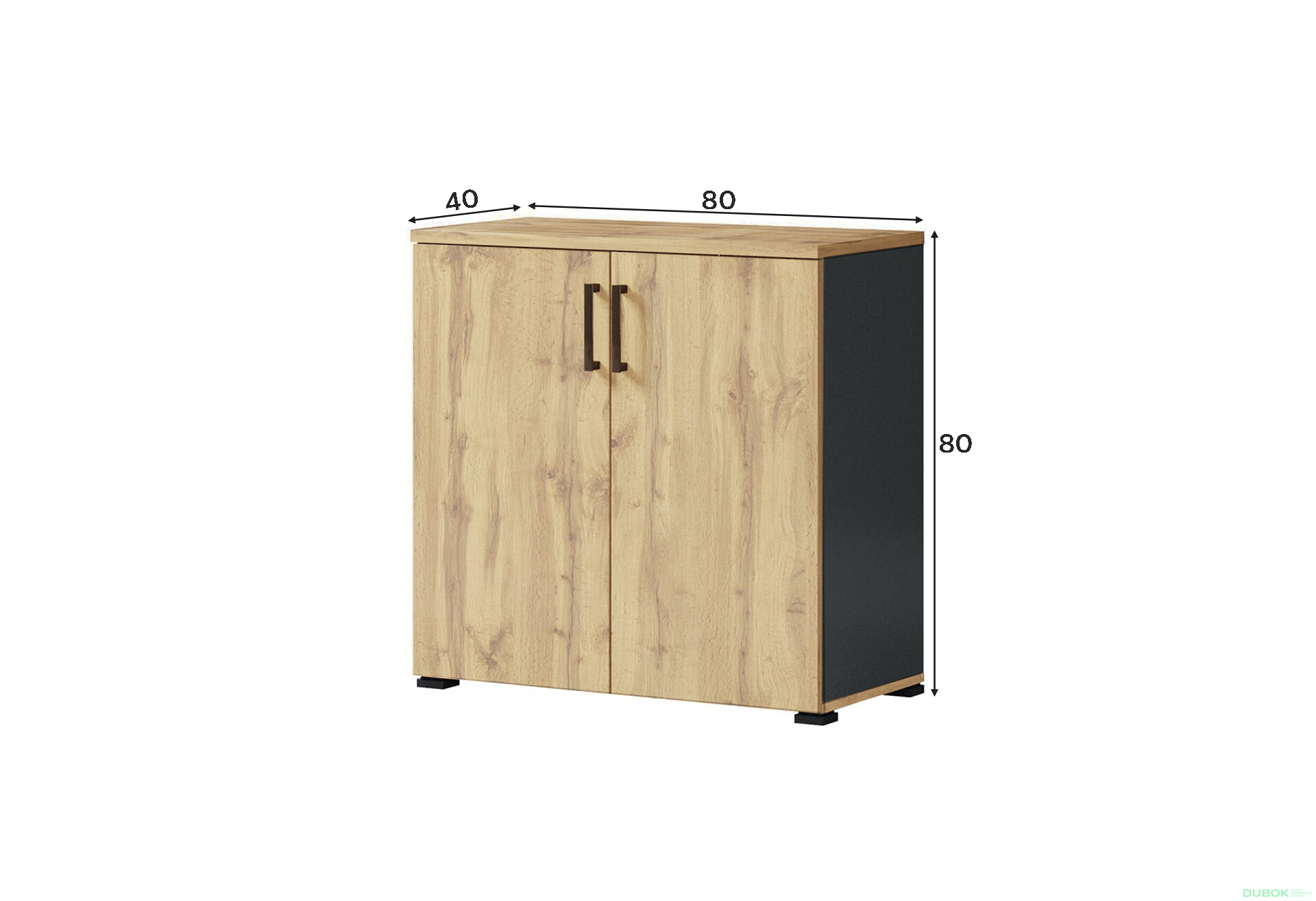 Fotografie 3 - Komoda 2D, antracit / dub wotan Džurian