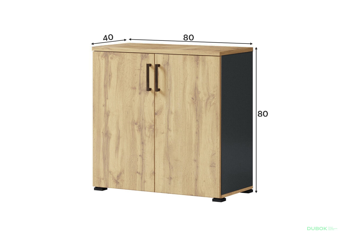 Fotografie 3 - Komoda 2D, antracit / dub wotan Džurian