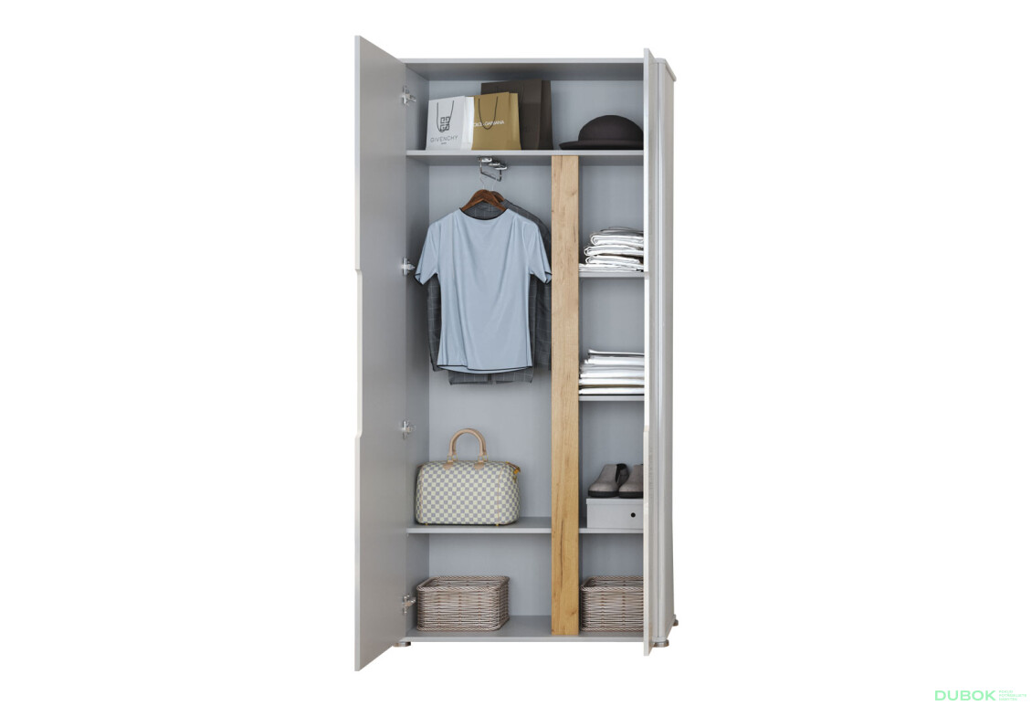 Skříň 2D bez zrcadel, bílý lesk Stella - Fotografie 4 Fotografie 4 - Skříň 2D bez zrcadel, bílý lesk Stella