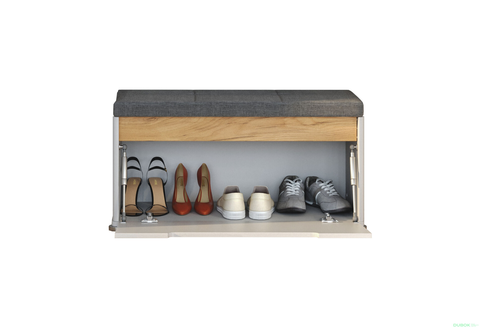 Botník 1D bílý lesk Stella - Fotografie 3 Fotografie 3 - Botník 1D bílý lesk Stella