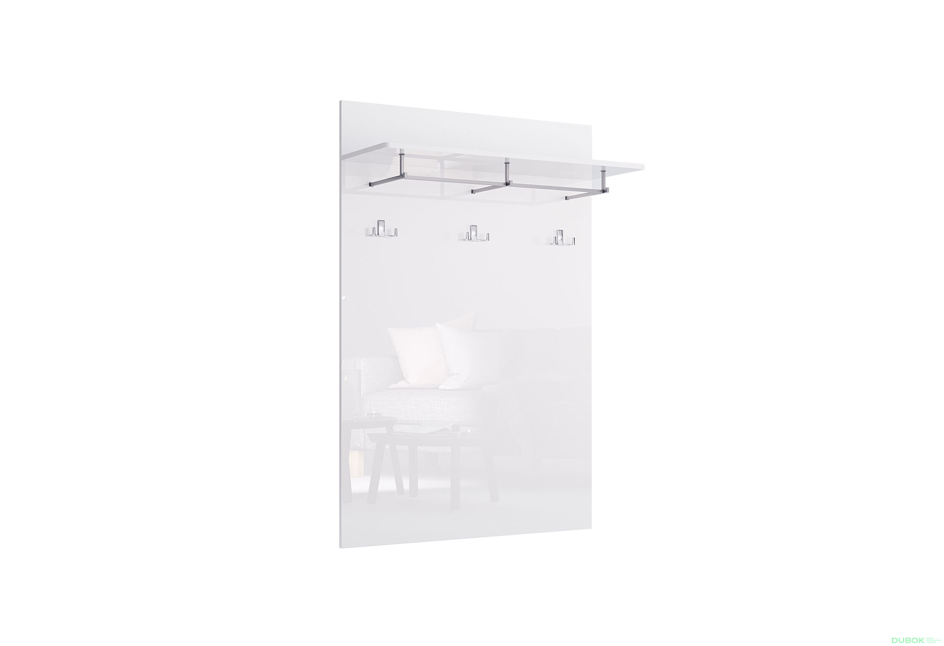 Věšák, bílý lesk Stella - Fotografie 2 Fotografie 2 - Věšák, bílý lesk Stella