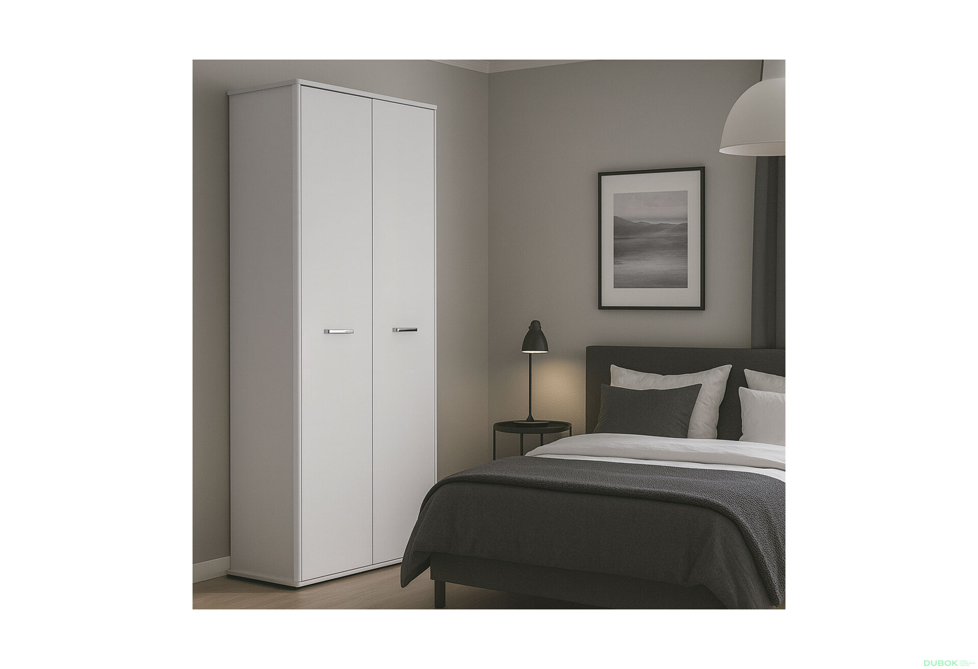 Fotografie 2 - Skříň 2d bez zrcadel, bílý lesk Bella