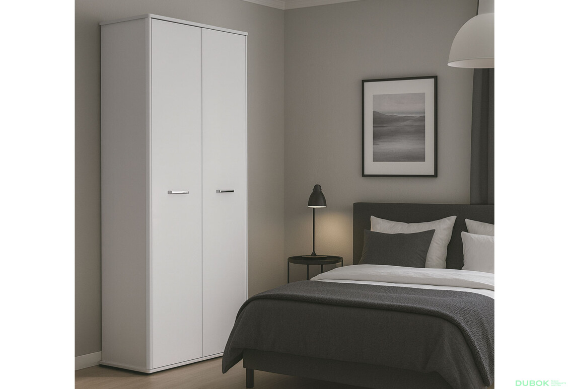 Fotografie 2 - Skříň 2d bez zrcadel, bílý lesk Bella