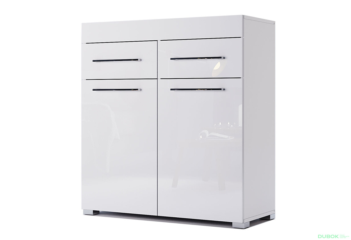 Komoda 2dv 2š, bílý lesk Amanda - Fotografie 1 Fotografie 1 - Komoda 2dv 2š, bílý lesk Amanda