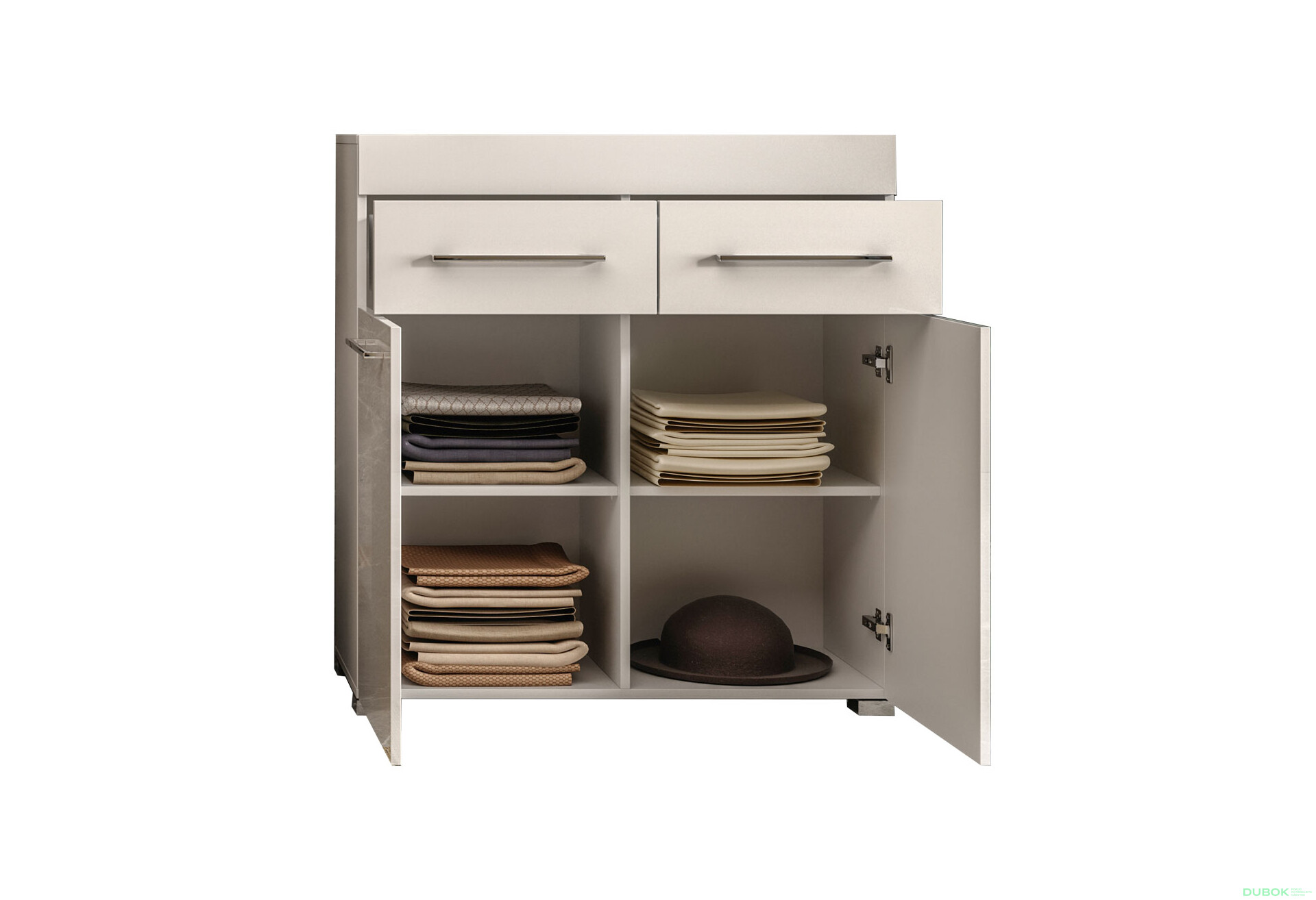 Komoda 2dv 2š, bílý lesk Amanda - Fotografie 4 Fotografie 4 - Komoda 2dv 2š, bílý lesk Amanda