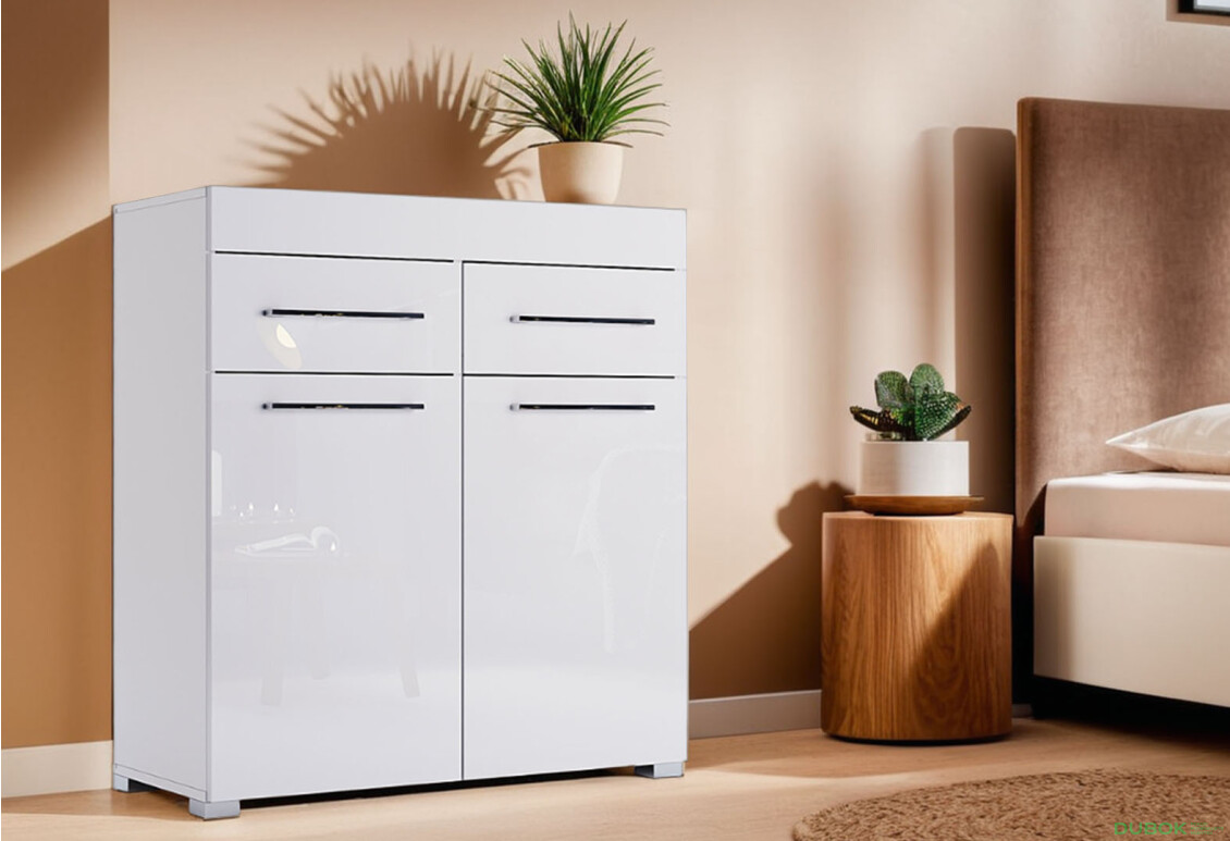 Komoda 2dv 2š, bílý lesk Amanda - Fotografie 2 Fotografie 2 - Komoda 2dv 2š, bílý lesk Amanda