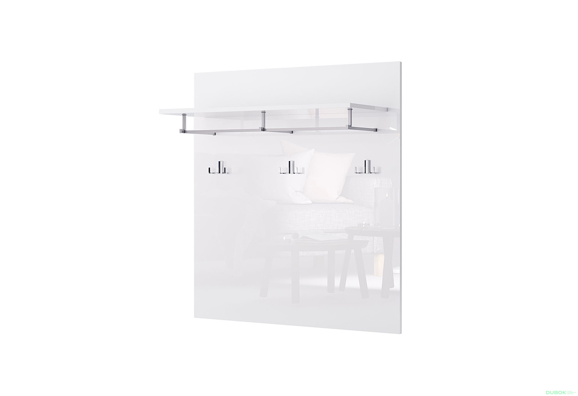 Věšák bílý lesk Amanda - Fotografie 1 Fotografie 1 - Věšák bílý lesk Amanda