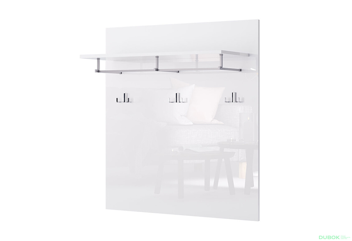 Věšák bílý lesk Amanda - Fotografie 1 Fotografie 1 - Věšák bílý lesk Amanda