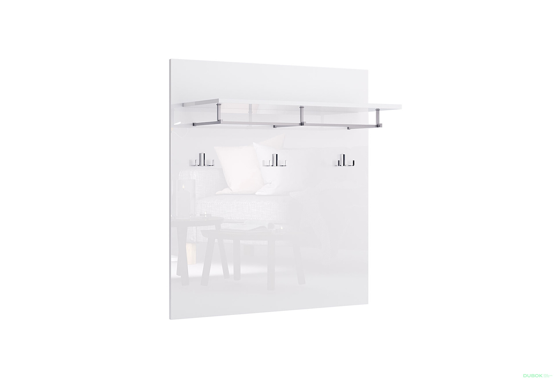 Věšák bílý lesk Amanda - Fotografie 2 Fotografie 2 - Věšák bílý lesk Amanda