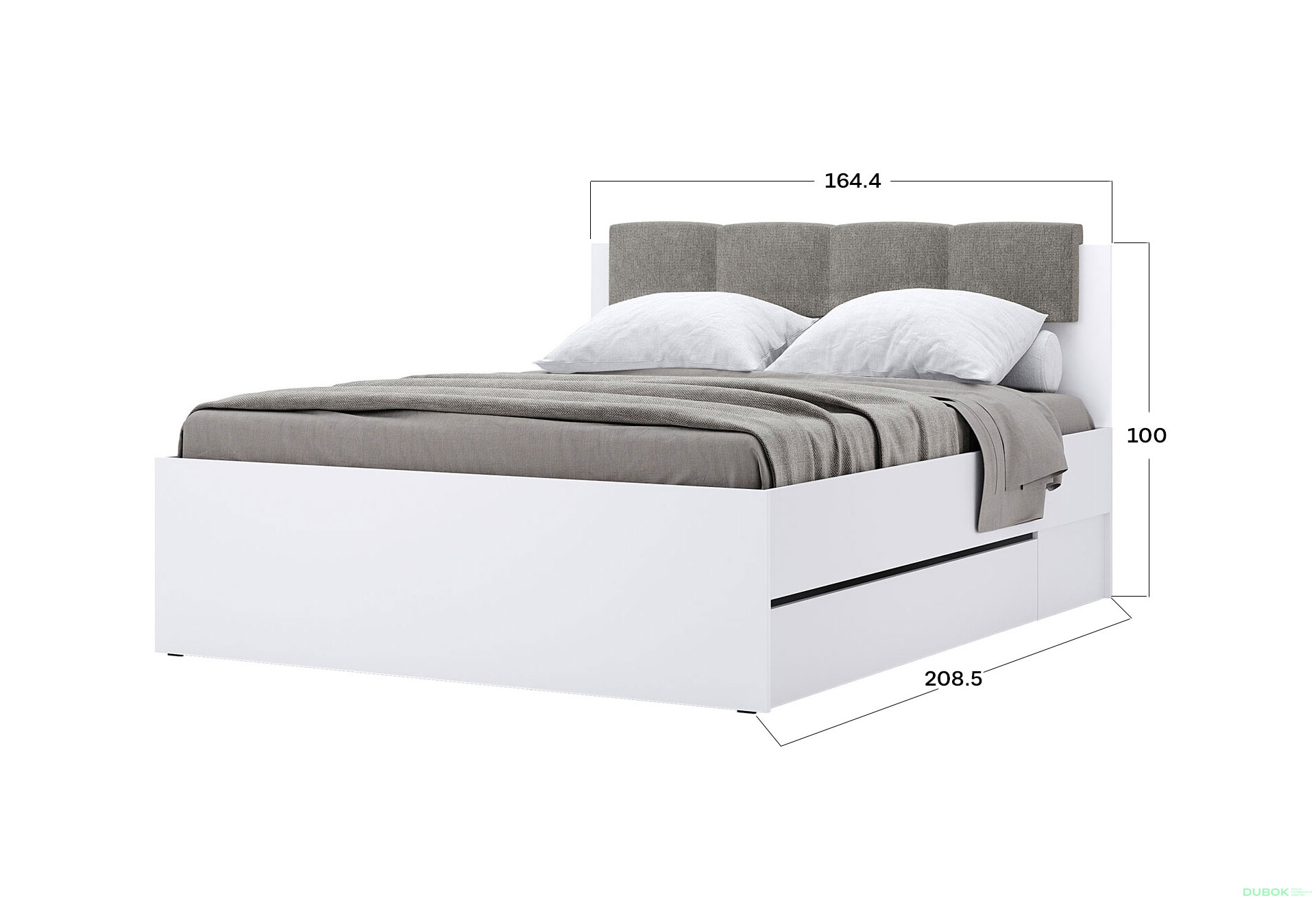 Postel 1.6x2.0 s šuplíky bez rámu + Možnost Měkká Část Super Mat Bílá Tibo - Fotografie 7 Fotografie 7 - Postel 1.6x2.0 s šuplíky bez rámu + Možnost Měkká Část Super Mat Bílá Tibo