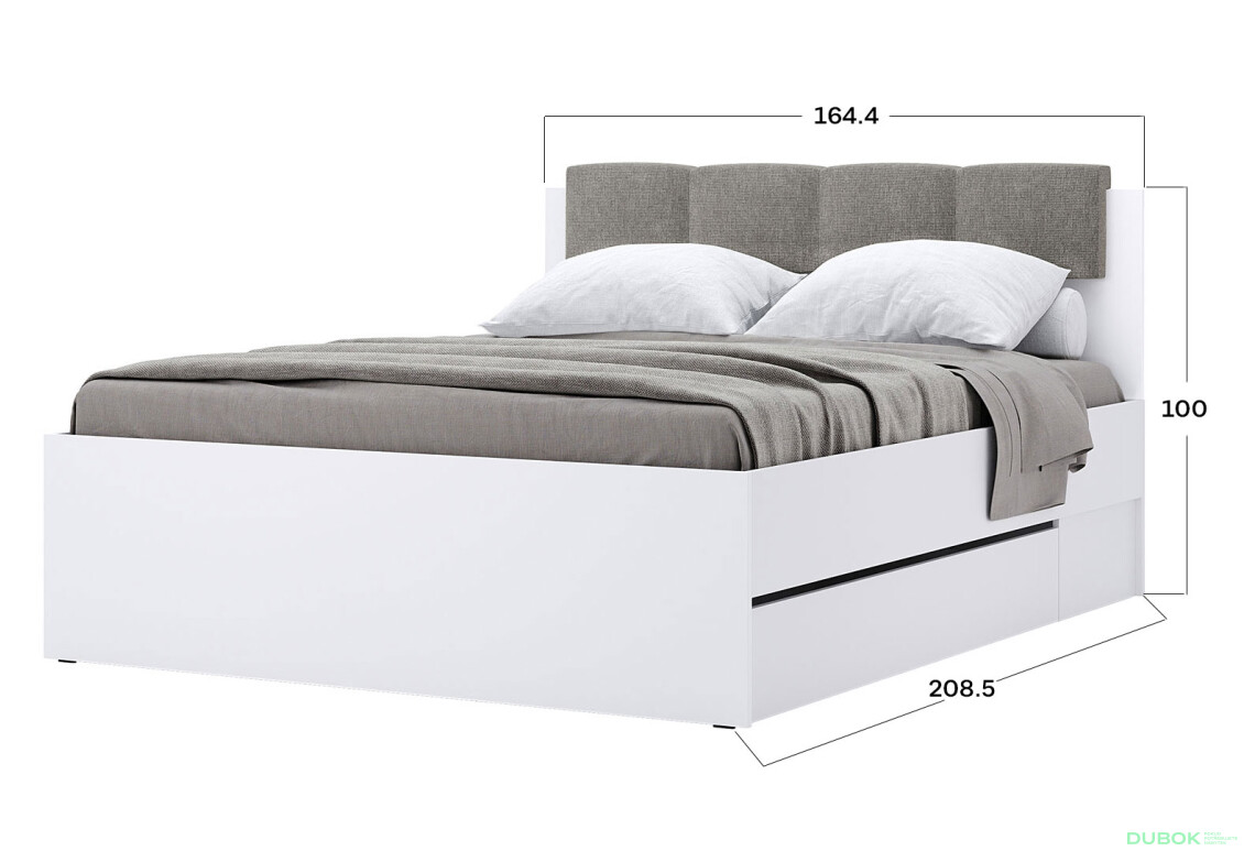 Postel 1.6x2.0 s šuplíky bez rámu + Možnost Měkká Část Super Mat Bílá Tibo - Fotografie 7 Fotografie 7 - Postel 1.6x2.0 s šuplíky bez rámu + Možnost Měkká Část Super Mat Bílá Tibo