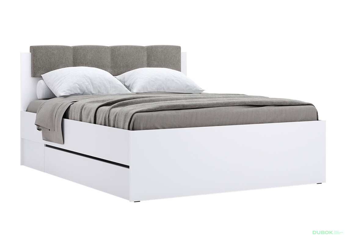 Postel 1.6x2.0 s šuplíky bez rámu + Možnost Měkká Část Super Mat Bílá Tibo - Fotografie 3 Fotografie 3 - Postel 1.6x2.0 s šuplíky bez rámu + Možnost Měkká Část Super Mat Bílá Tibo