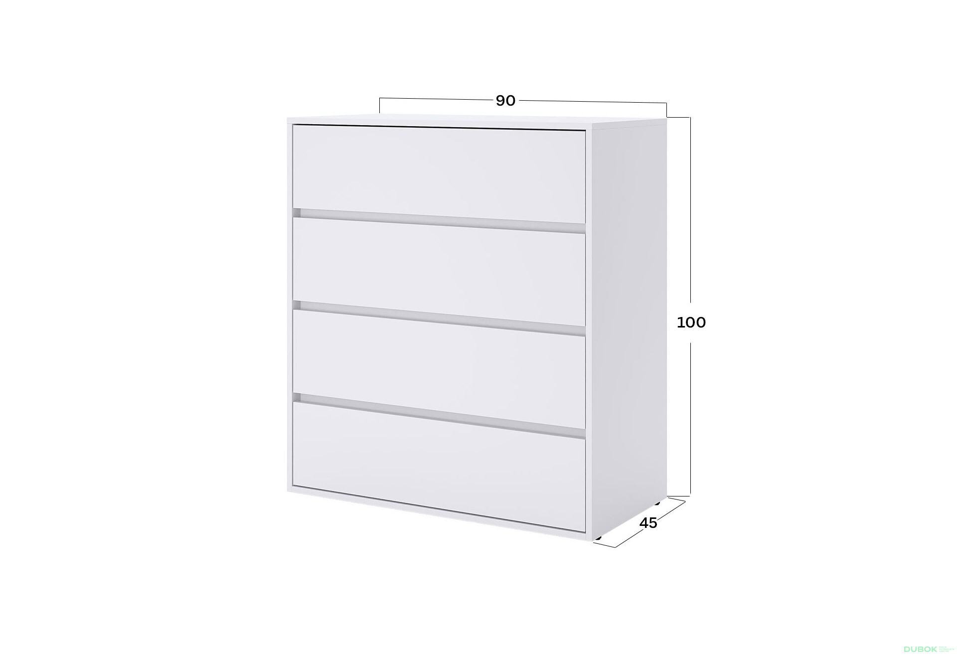 Komoda 4šx Super Mat Bílá Tibo - Fotografie 3 Fotografie 3 - Komoda 4šx Super Mat Bílá Tibo