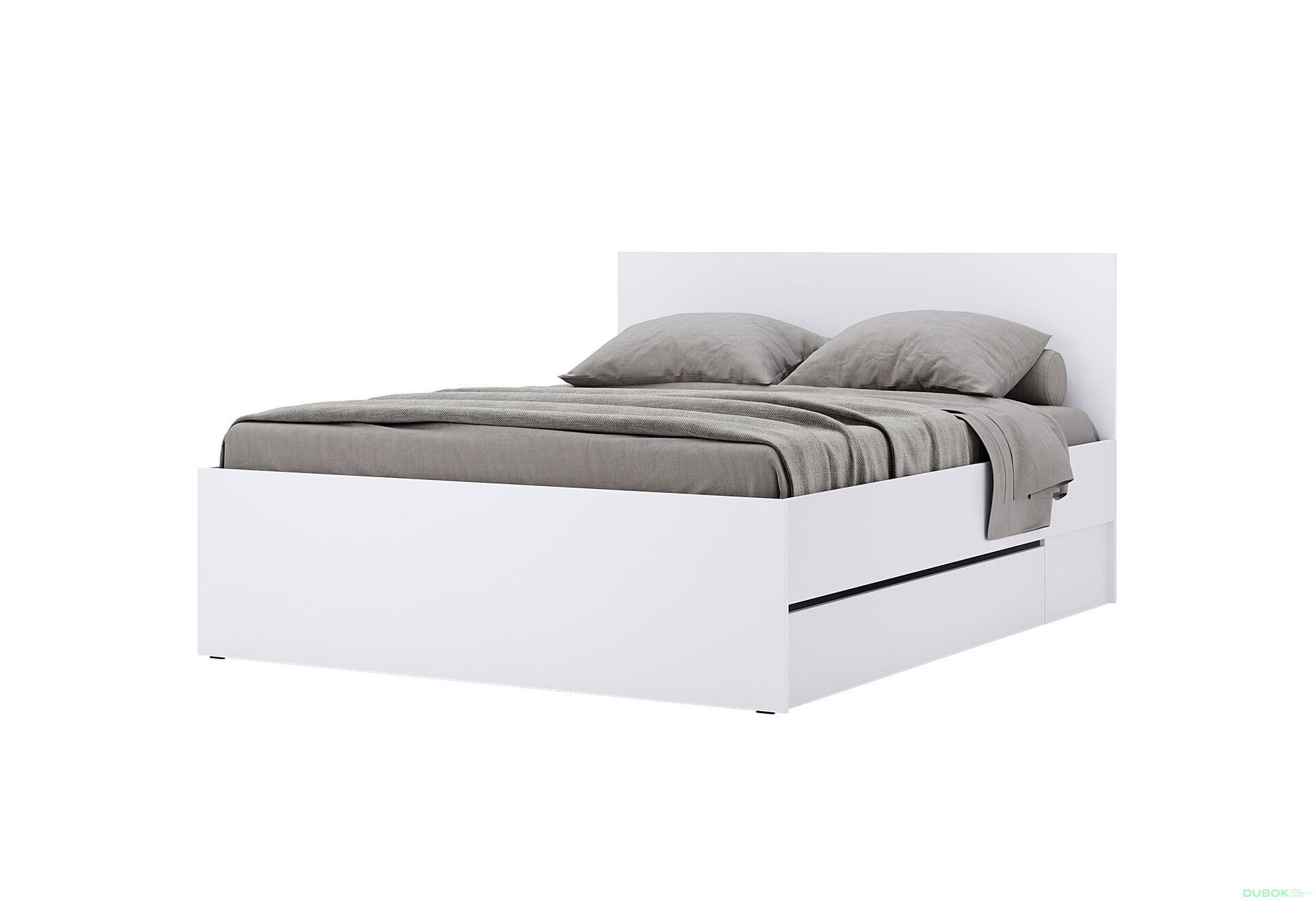 Postel 1.6x2.0 s šuplíky bez rámu Super Mat Bílá Tibo - Fotografie 1 Fotografie 1 - Postel 1.6x2.0 s šuplíky bez rámu Super Mat Bílá Tibo