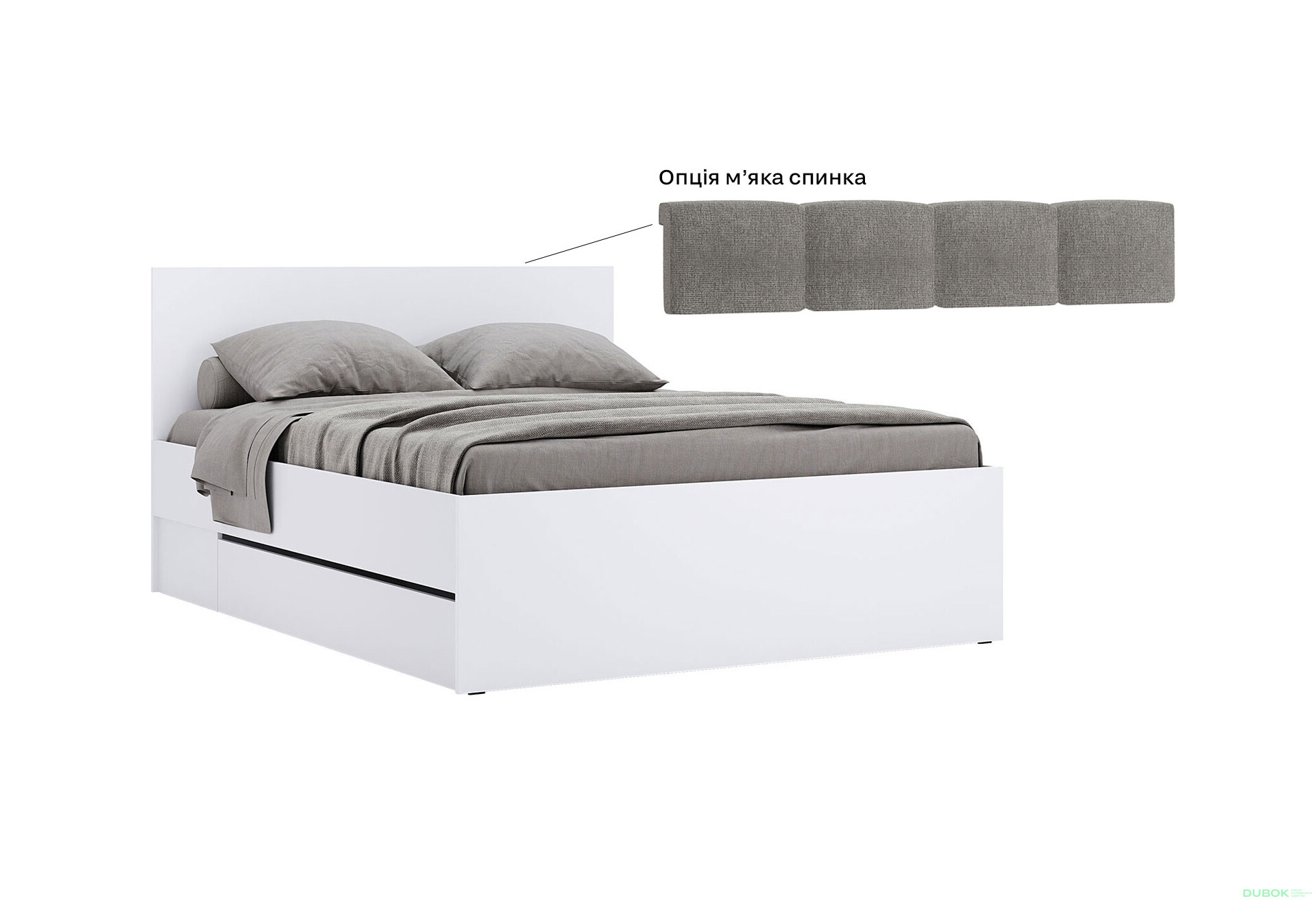 Postel 1.6x2.0 s šuplíky bez rámu Super Mat Bílá Tibo - Fotografie 4 Fotografie 4 - Postel 1.6x2.0 s šuplíky bez rámu Super Mat Bílá Tibo