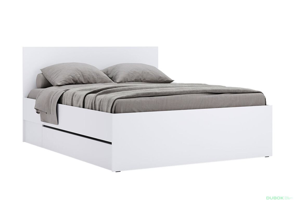 Postel 1.6x2.0 s šuplíky bez rámu Super Mat Bílá Tibo - Fotografie 6 Fotografie 6 - Postel 1.6x2.0 s šuplíky bez rámu Super Mat Bílá Tibo