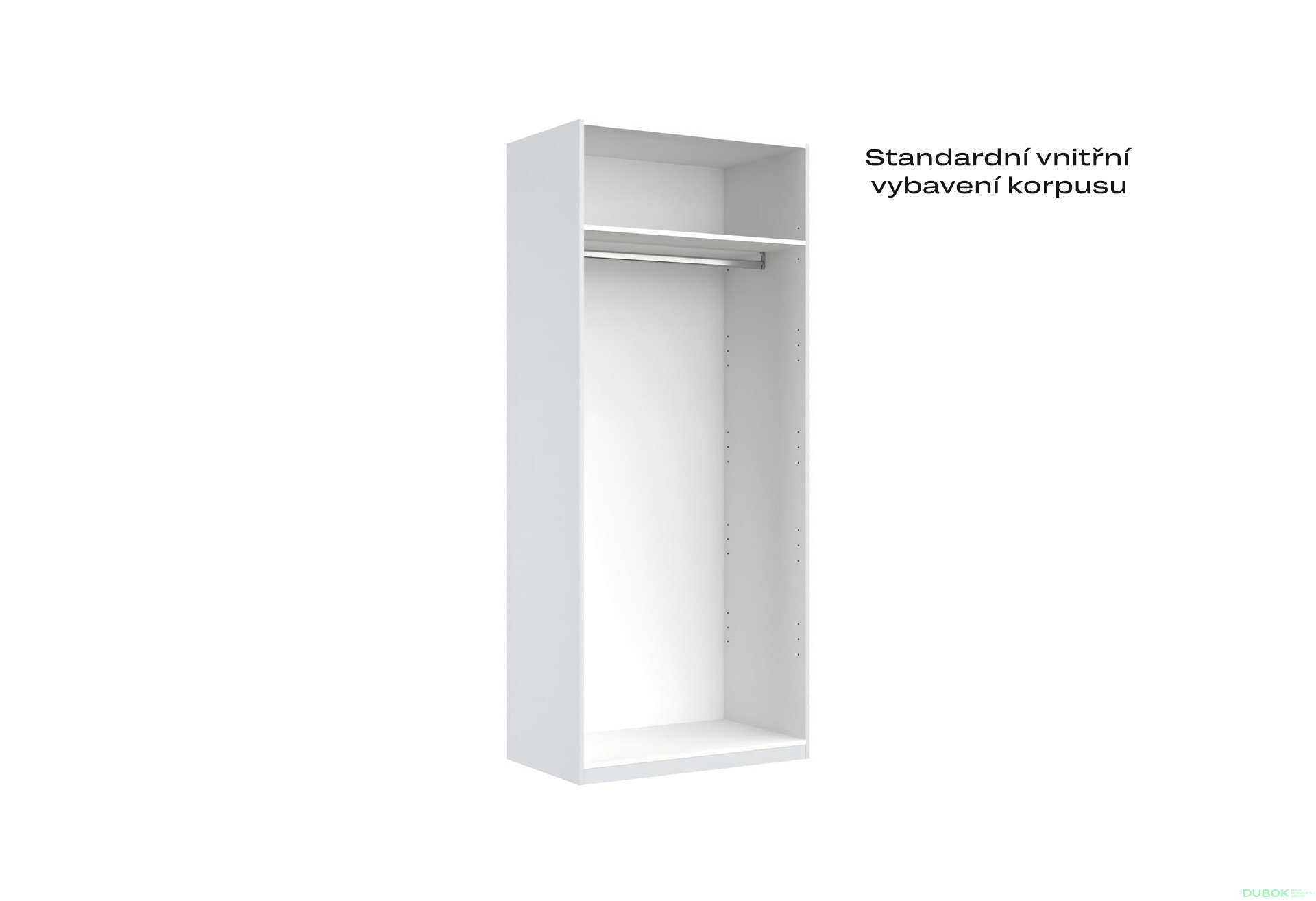 Skříň 2dv Bez zrcadel Super Mat Bílá Tibo - Fotografie 5 Fotografie 5 - Skříň 2dv Bez zrcadel Super Mat Bílá Tibo
