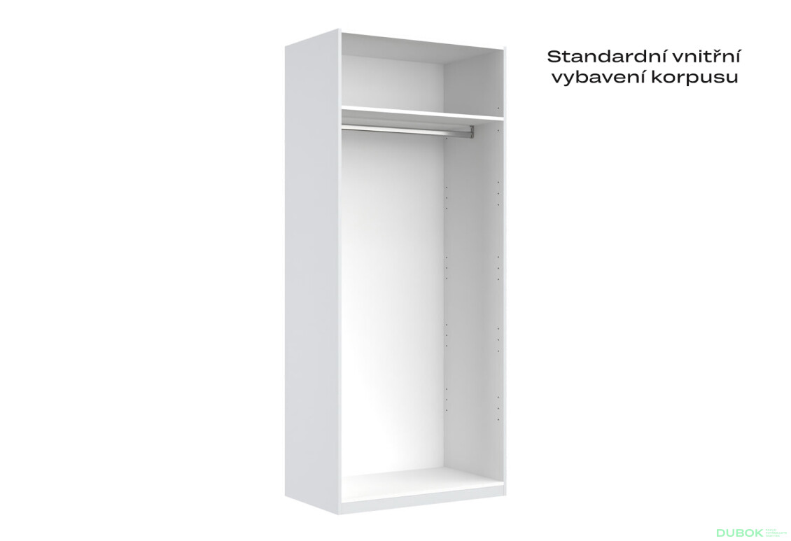 Skříň 2dv Bez zrcadel Super Mat Bílá Tibo - Fotografie 5 Fotografie 5 - Skříň 2dv Bez zrcadel Super Mat Bílá Tibo