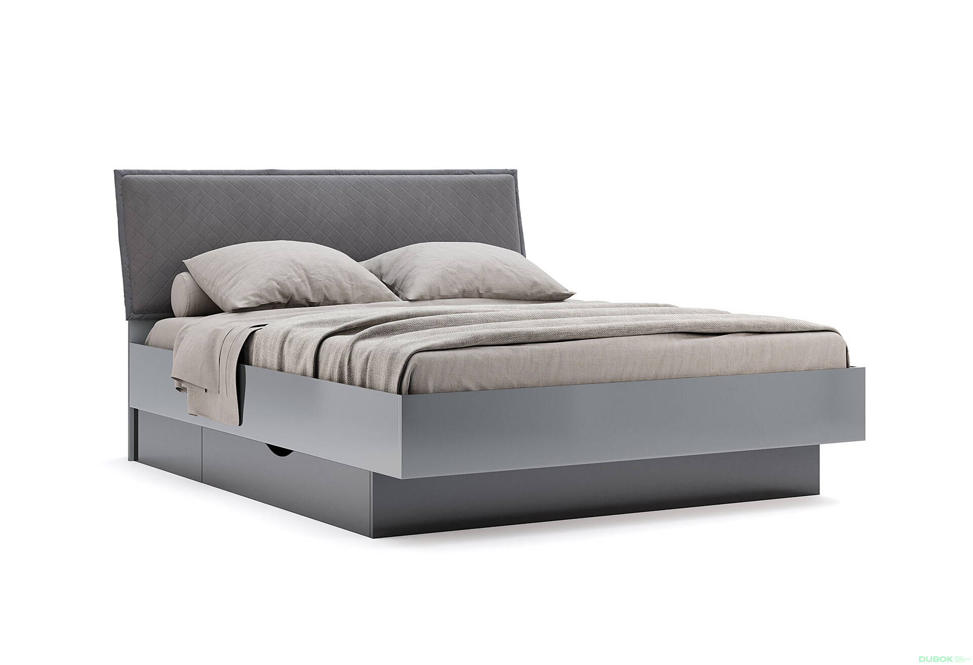 Postel 1.8x2.0 Měkké čelo s šuplíky bez rámu Mat antracit / mat grafit Teo - Fotografie 4 Fotografie 4 - Postel 1.8x2.0 Měkké čelo s šuplíky bez rámu Mat antracit / mat grafit Teo