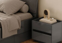 Postel 1.8x2.0 Měkké čelo s šuplíky bez rámu Mat antracit / mat grafit Teo - Fotografie 3 Fotografie 3 - Postel 1.8x2.0 Měkké čelo s šuplíky bez rámu Mat antracit / mat grafit Teo
