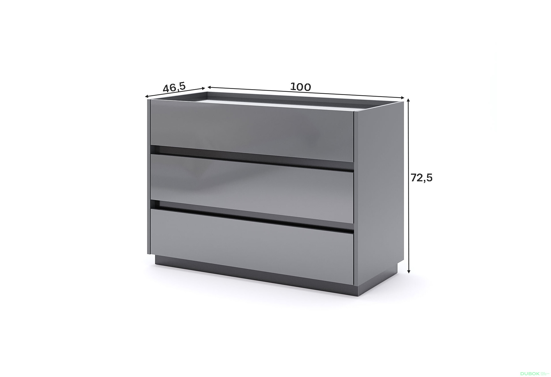 Fotografie 5 - Komoda 3šx Mat antracit / mat grafit Teo