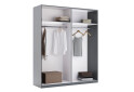 Skříň s posuvnými dveřmi 2,0 m se zrcadlem Mat antracit / mat grafit Teo - Fotografie 2 Fotografie 2 - Skříň s posuvnými dveřmi 2,0 m se zrcadlem Mat antracit / mat grafit Teo