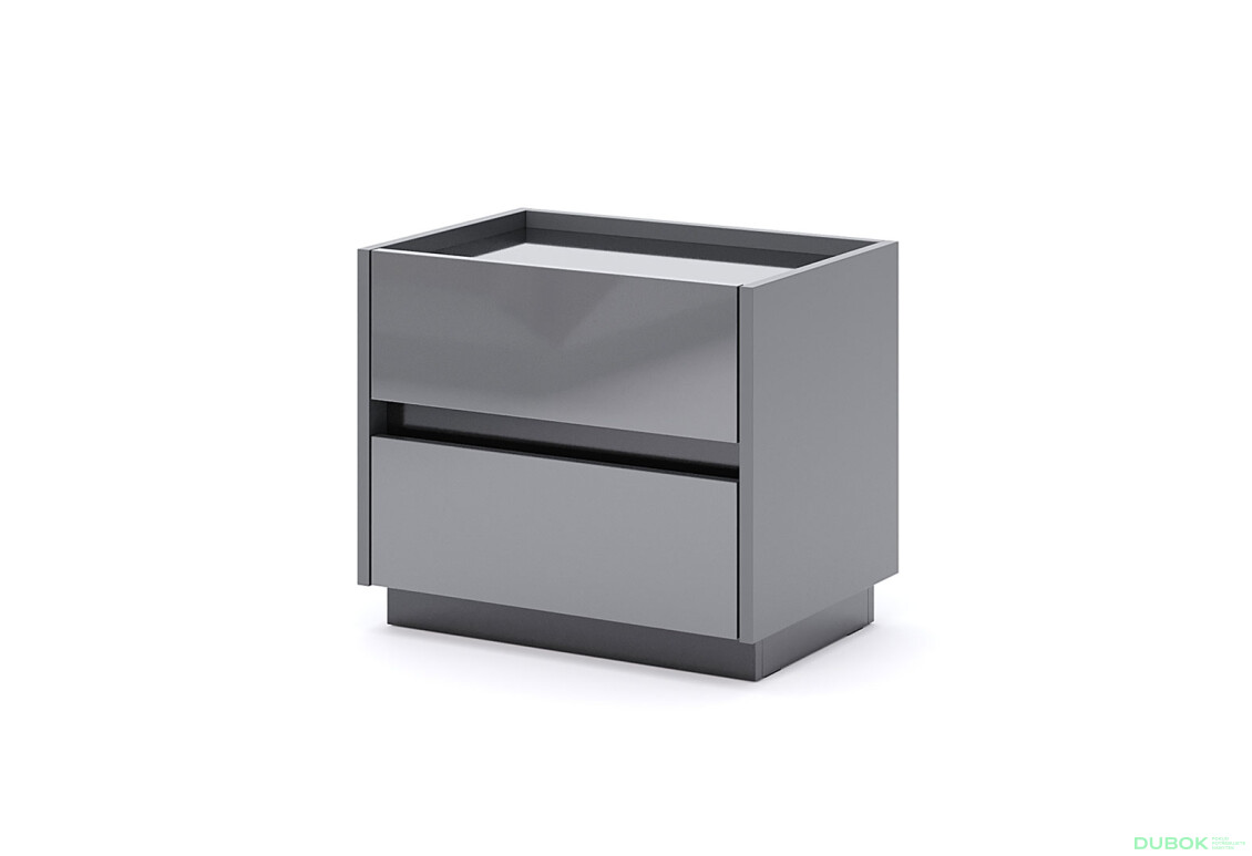 Noční stolek 2šx Mat antracit / mat grafit Teo - Fotografie 1 Fotografie 1 - Noční stolek 2šx Mat antracit / mat grafit Teo