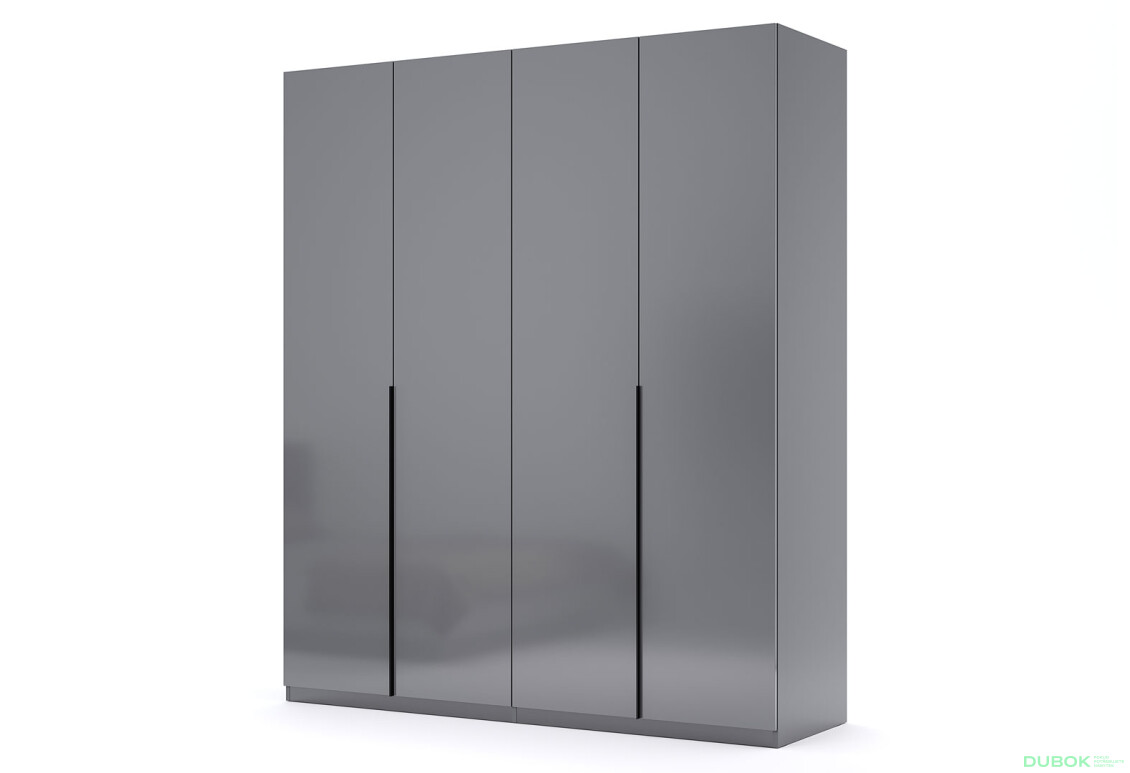 Skříň 4dv bez zrcadel Mat antracit / mat grafit Teo - Fotografie 1 Fotografie 1 - Skříň 4dv bez zrcadel Mat antracit / mat grafit Teo