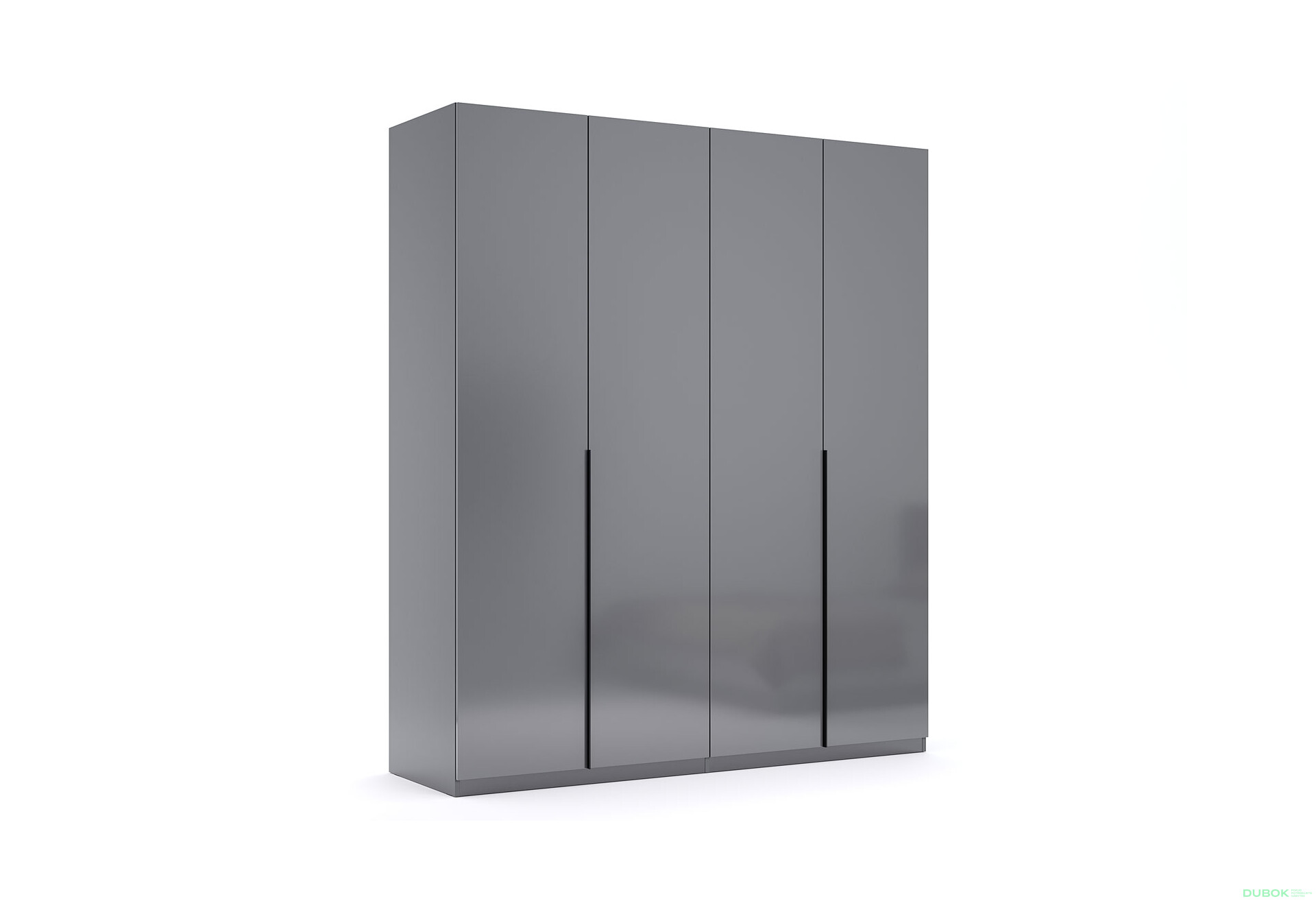 Skříň 4dv bez zrcadel Mat antracit / mat grafit Teo - Fotografie 3 Fotografie 3 - Skříň 4dv bez zrcadel Mat antracit / mat grafit Teo
