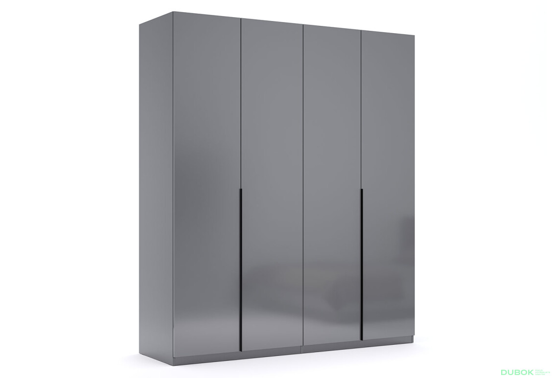 Skříň 4dv bez zrcadel Mat antracit / mat grafit Teo - Fotografie 3 Fotografie 3 - Skříň 4dv bez zrcadel Mat antracit / mat grafit Teo
