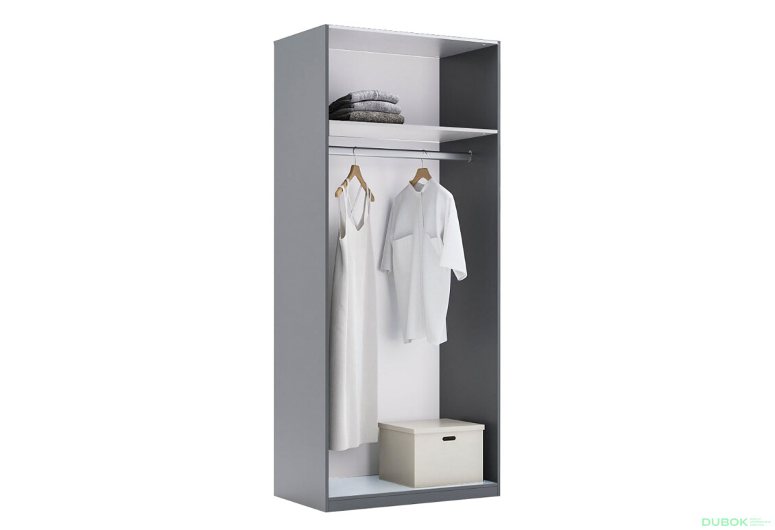 Skříň 2dv bez zrcadel Mat antracit / mat grafit Teo - Fotografie 3 Fotografie 3 - Skříň 2dv bez zrcadel Mat antracit / mat grafit Teo