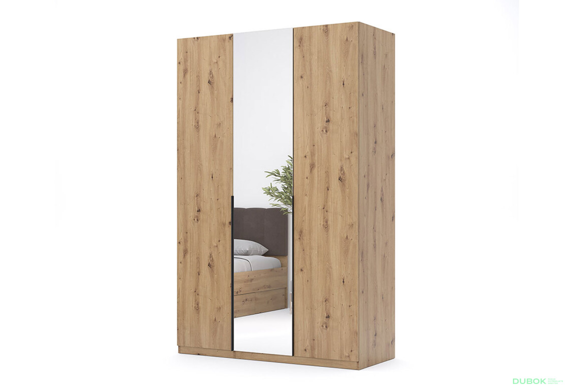 Skříň 3dveřová se zrcadlem, série N, dub artisan Teddy - Fotografie 1 Fotografie 1 - Skříň 3dveřová se zrcadlem, série N, dub artisan Teddy