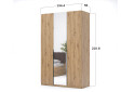 Skříň 3dveřová se zrcadlem, série N, dub artisan Teddy - Fotografie 30 Fotografie 30 - Skříň 3dveřová se zrcadlem, série N, dub artisan Teddy