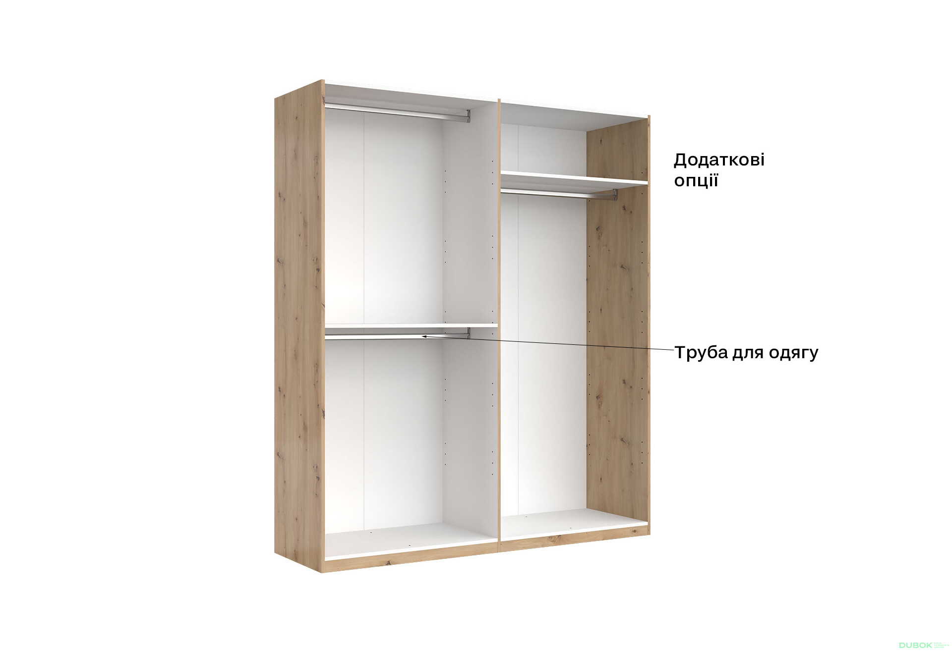 Skříň 4-dveřová bez zrcadel, série N, dub artisan Teddy - Fotografie 24 Fotografie 24 - Skříň 4-dveřová bez zrcadel, série N, dub artisan Teddy