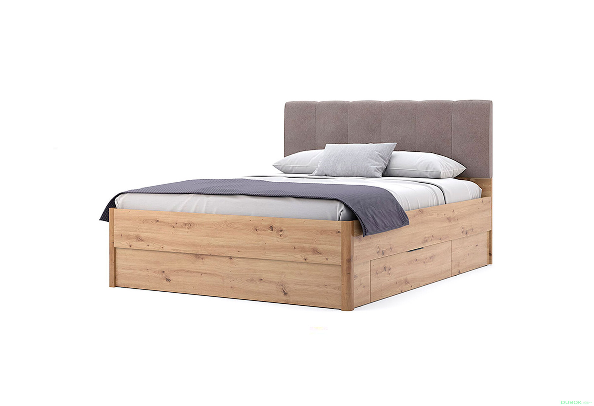Postel 1,6x2,0 s šuplíky bez rámu, dub artisan Teddy - Fotografie 1 Fotografie 1 - Postel 1,6x2,0 s šuplíky bez rámu, dub artisan Teddy