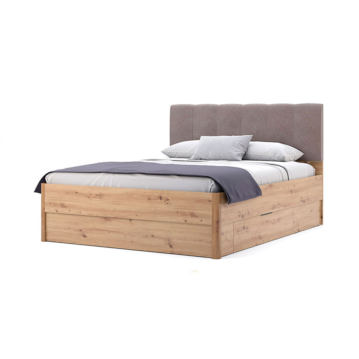 

Postel 1,6x2,0 s šuplíky bez rámu, dub artisan Teddy
