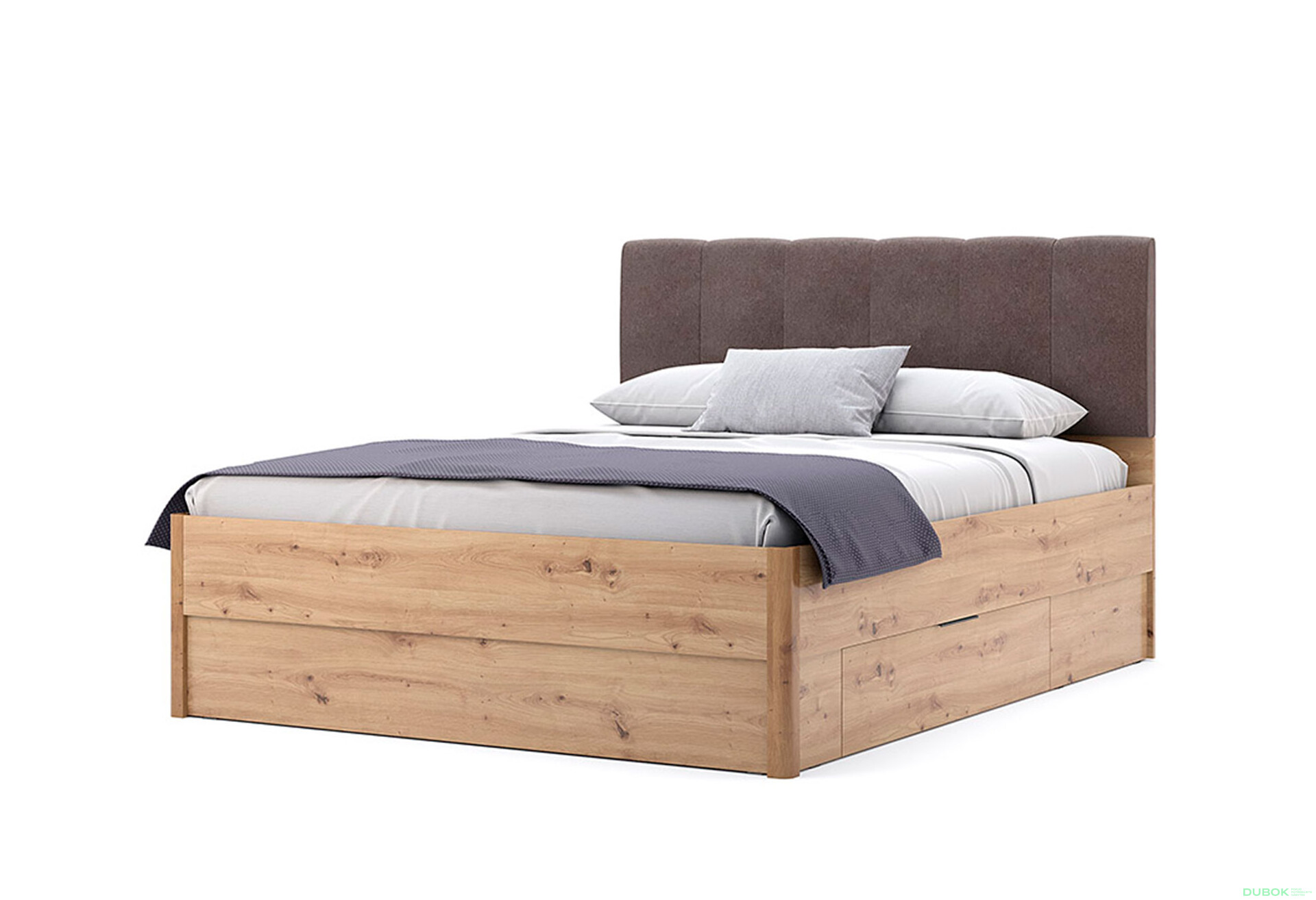 Postel 1,6x2,0 s šuplíky bez rámu, dub artisan Teddy - Fotografie 5 Fotografie 5 - Postel 1,6x2,0 s šuplíky bez rámu, dub artisan Teddy