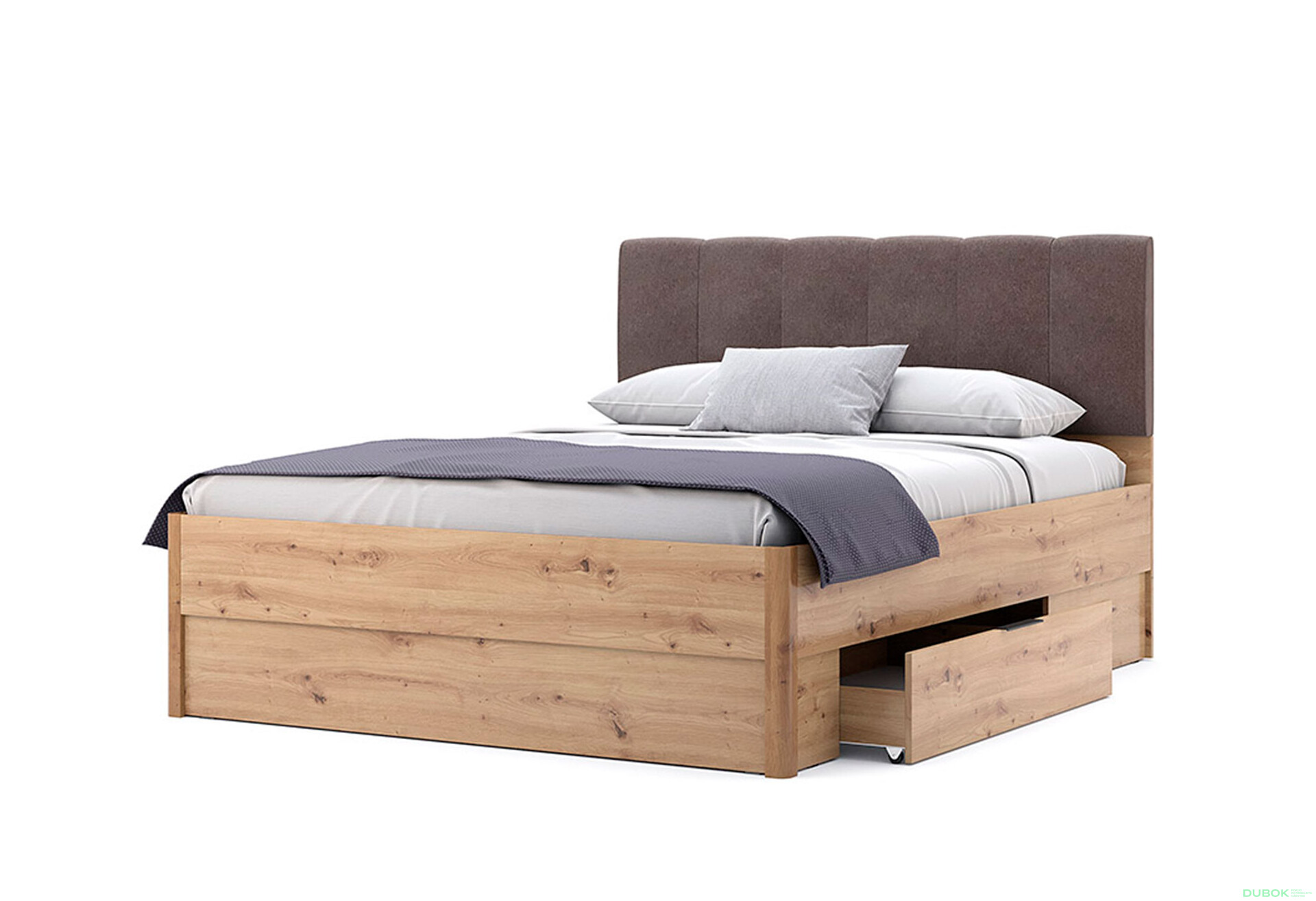Postel 1,6x2,0 s šuplíky bez rámu, dub artisan Teddy - Fotografie 6 Fotografie 6 - Postel 1,6x2,0 s šuplíky bez rámu, dub artisan Teddy