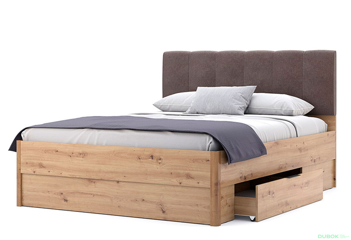 Postel 1,6x2,0 s šuplíky bez rámu, dub artisan Teddy - Fotografie 6 Fotografie 6 - Postel 1,6x2,0 s šuplíky bez rámu, dub artisan Teddy