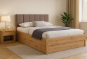 Postel 1,6x2,0 s šuplíky bez rámu, dub artisan Teddy - Fotografie 2 Fotografie 2 - Postel 1,6x2,0 s šuplíky bez rámu, dub artisan Teddy