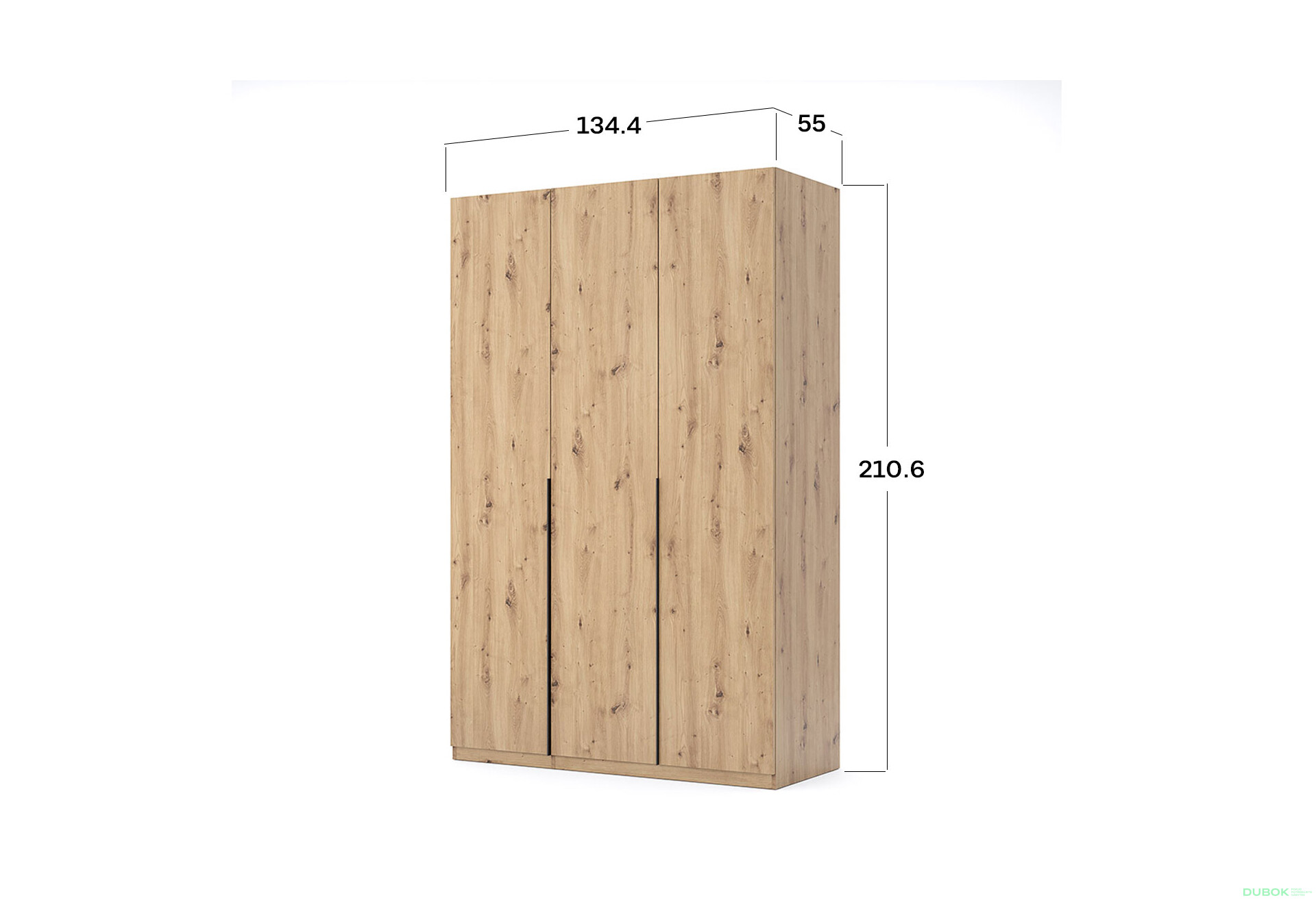 Skříň 3dveřová bez zrcadel, série N, dub artisan Teddy - Fotografie 32 Fotografie 32 - Skříň 3dveřová bez zrcadel, série N, dub artisan Teddy
