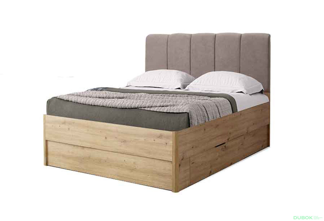 Postel 1,2x2,0 s zásuvkami bez rámu, dub artisan Teddy