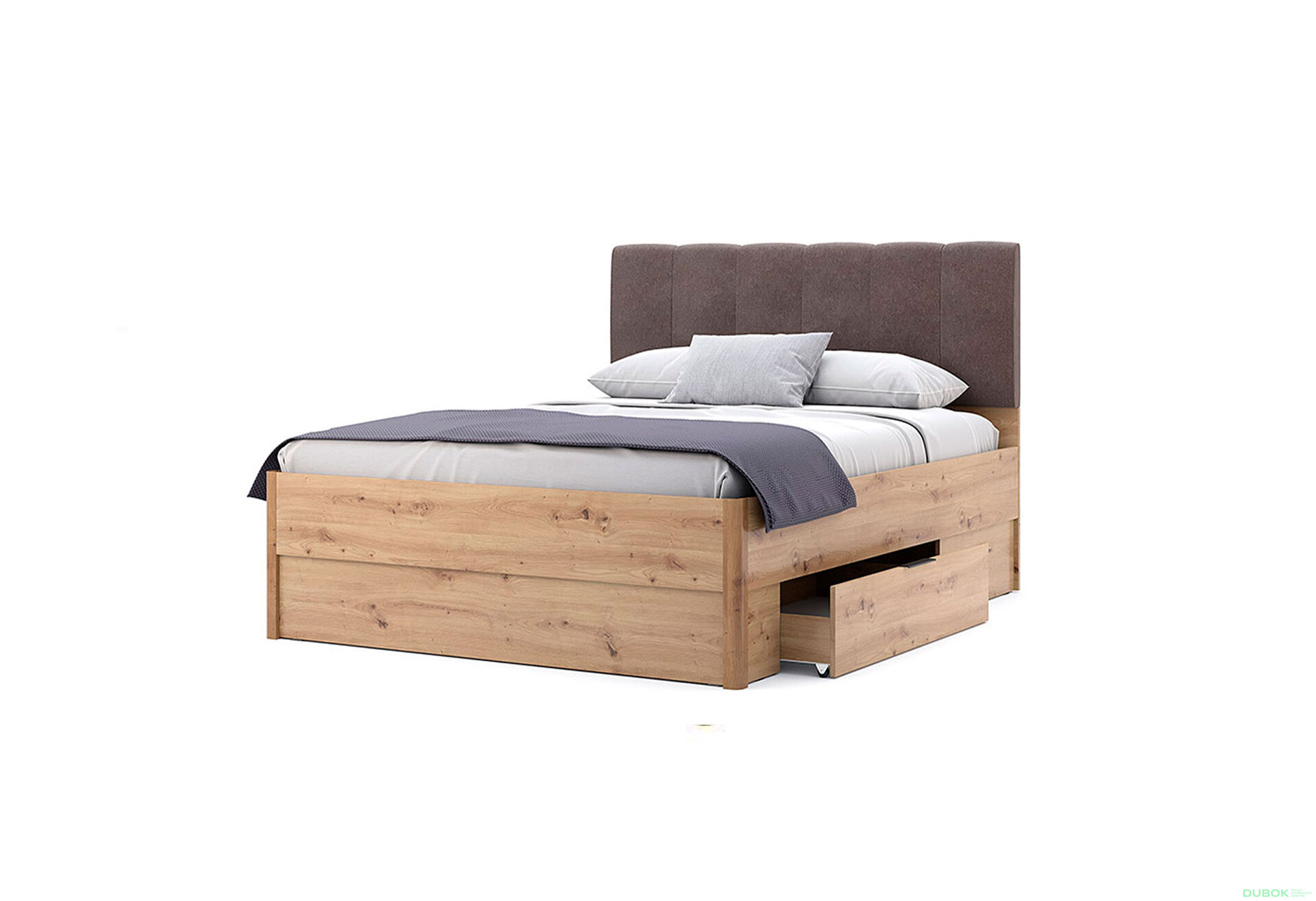 Fotografie 3 - Postel 1,2x2,0 s zásuvkami bez rámu, dub artisan Teddy