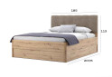 Postel 1,8x2,0 s šuplíky bez rámu, dub artisan Teddy - Fotografie 5 Fotografie 5 - Postel 1,8x2,0 s šuplíky bez rámu, dub artisan Teddy