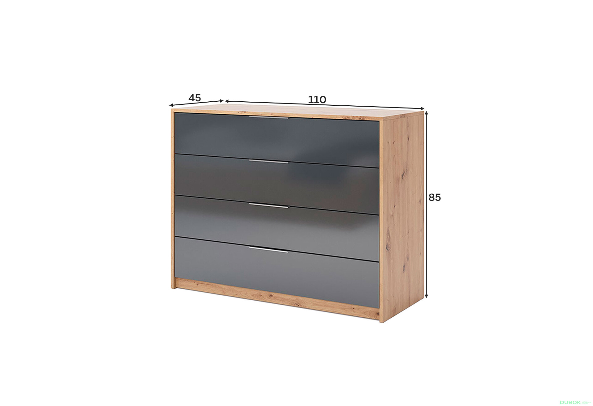 Fotografie 4 - Komoda 4š, matná antracit Raymond Mat antracit